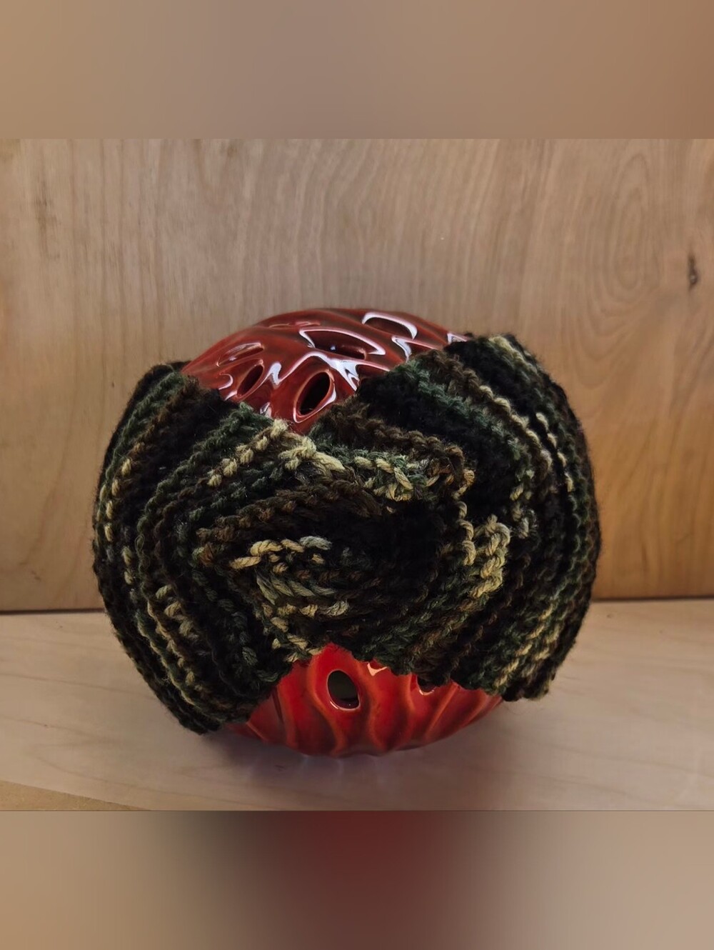 Hand Knit Camouflage Headband | Wide Stretchy Ear Warmer